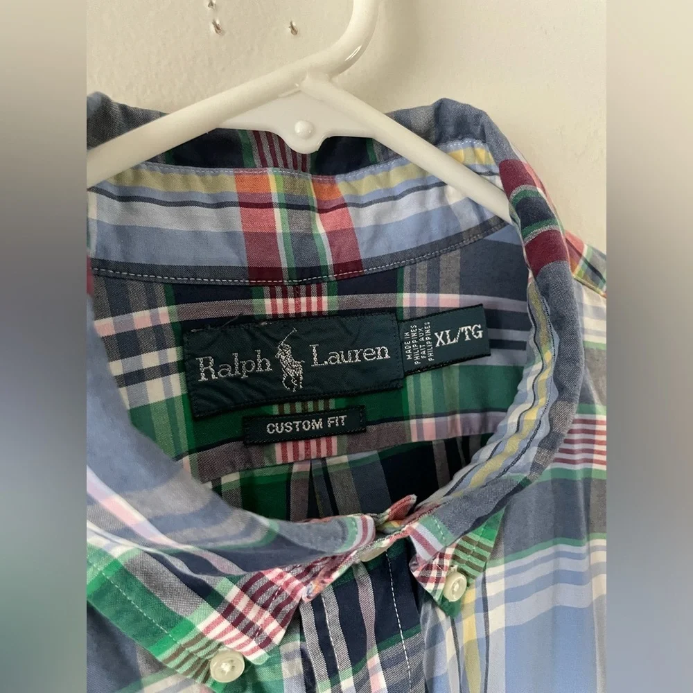 RALPH LAUREN Plaid Button Down Shirt Easter Preppy Pastels Size XL - Picture 5 of 7